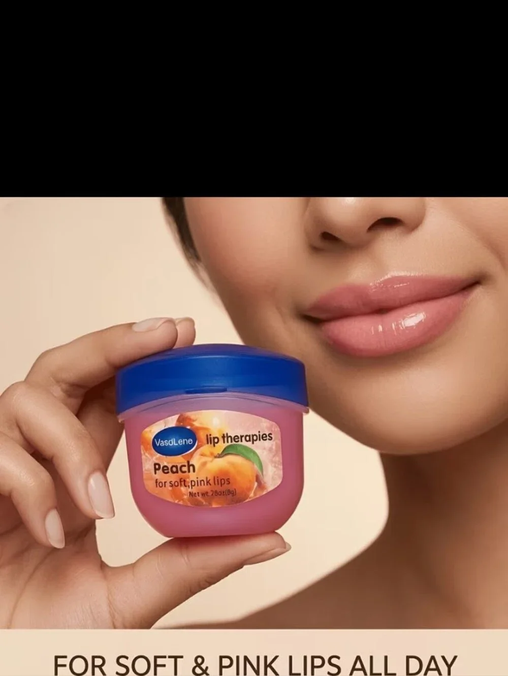 Brand New Vaseline Peach Lip Therapy Balm - 3 Bottles